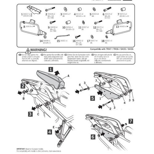 4Pシステムフィッティングキット Triumph TIGER 850 Sport/900GT/Rally