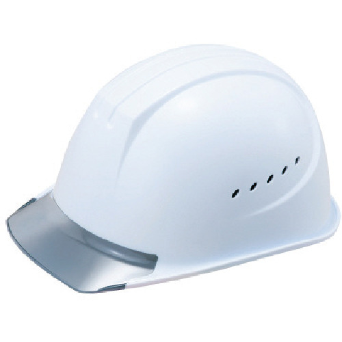 エアライト搭載ヘルメット通気孔付き(PC製・透明ひさし型) 帽体色 ホワイト 493-5012