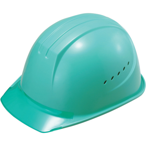 エアライト搭載ヘルメット通気孔付き(PC製・透明ひさし型) 帽体色 グリーン