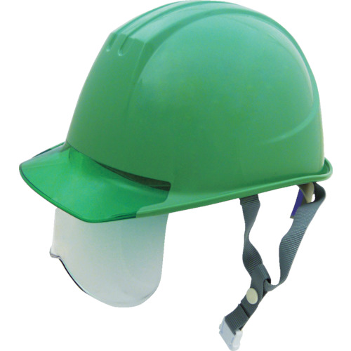 エアライト搭載シールド面付ヘルメット 帽体色 グリーン 799-5750