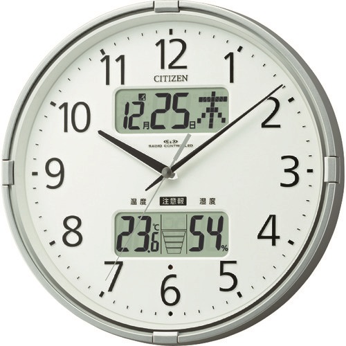 電波掛時計(温度・湿度・カレンダー表示付)