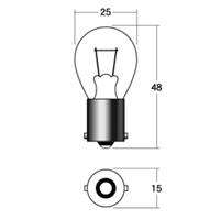 B-3107 12v27w S25 BA15S