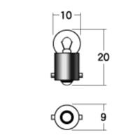 B-7113YE 12V3.4W G10 BA9S CG[