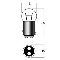 B-5303OR 6V10/3W G18 BAY15D IW